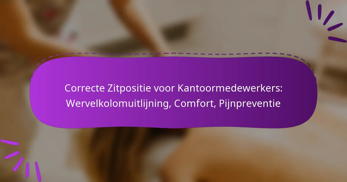 Correcte Zitpositie voor Kantoormedewerkers: Wervelkolomuitlijning, Comfort, Pijnpreventie