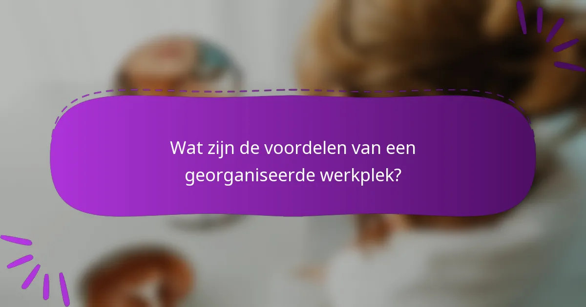 Wat zijn de voordelen van een georganiseerde werkplek?